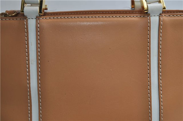 Authentic BURBERRY Vintage Leather Shoulder Hand Bag Purse Brown 2659E