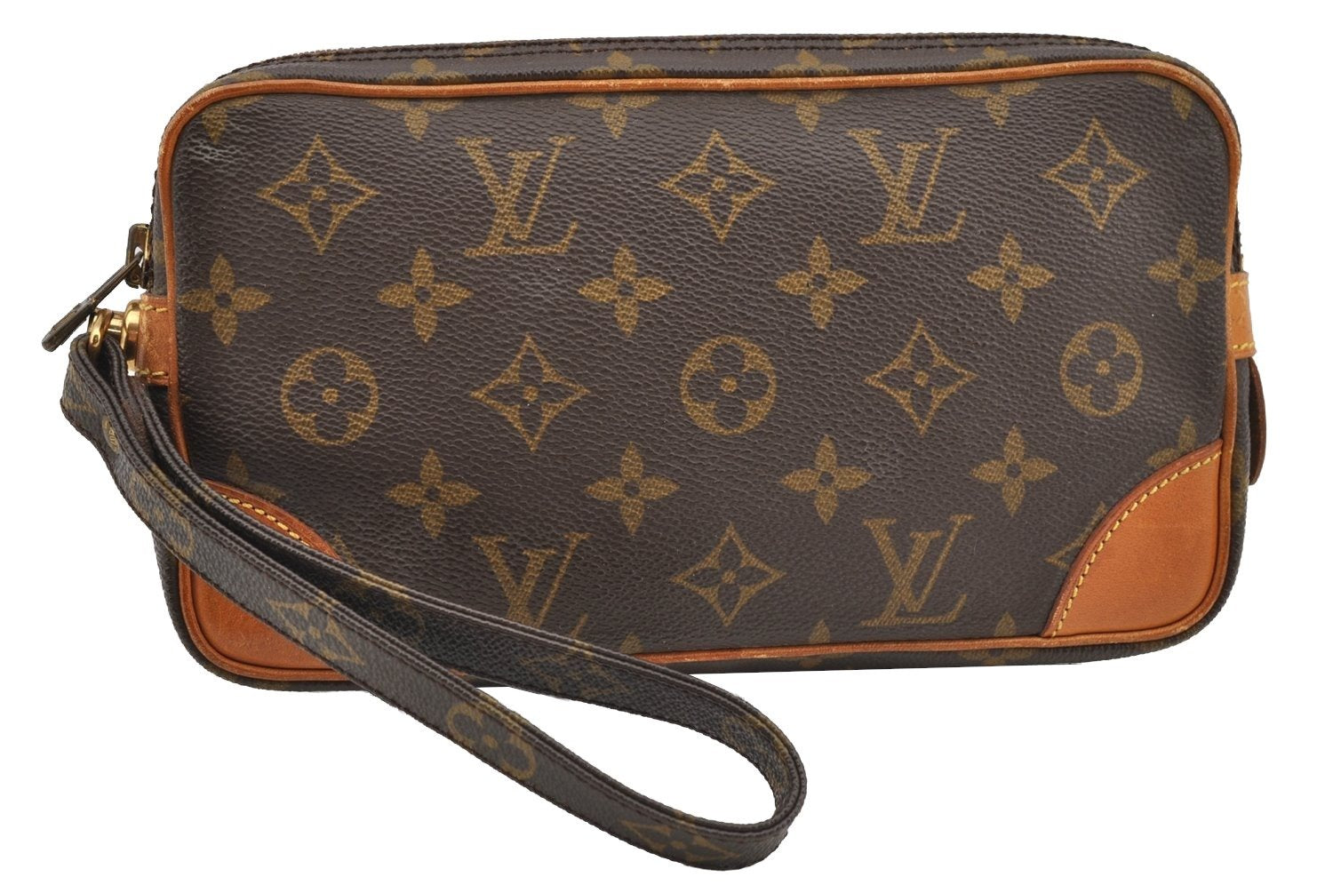 Authentic Louis Vuitton Monogram Marly Dragonne PM M51827 Clutch Hand Bag 2659I