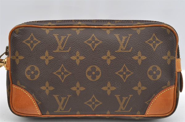 Authentic Louis Vuitton Monogram Marly Dragonne PM M51827 Clutch Hand Bag 2659I