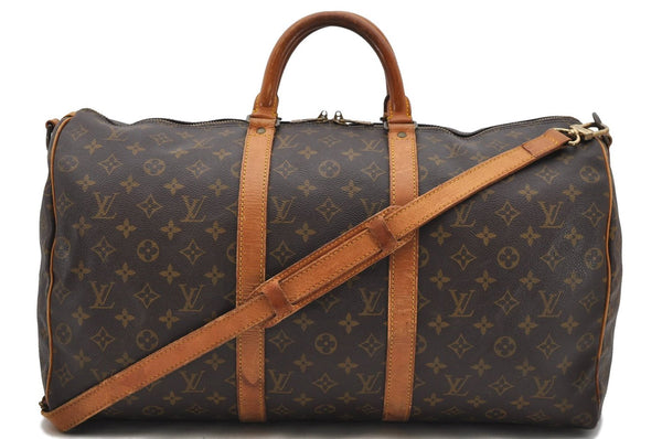 Auth Louis Vuitton Monogram Keepall Bandouliere 50 Boston Bag M41416 LV 2663D