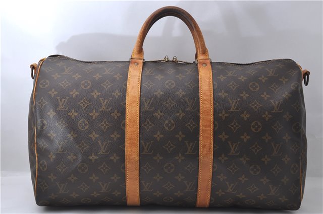 Auth Louis Vuitton Monogram Keepall Bandouliere 50 Boston Bag M41416 LV 2664D