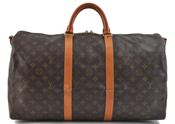 Auth Louis Vuitton Monogram Keepall Bandouliere 50 Boston Bag M41416 LV 2666D