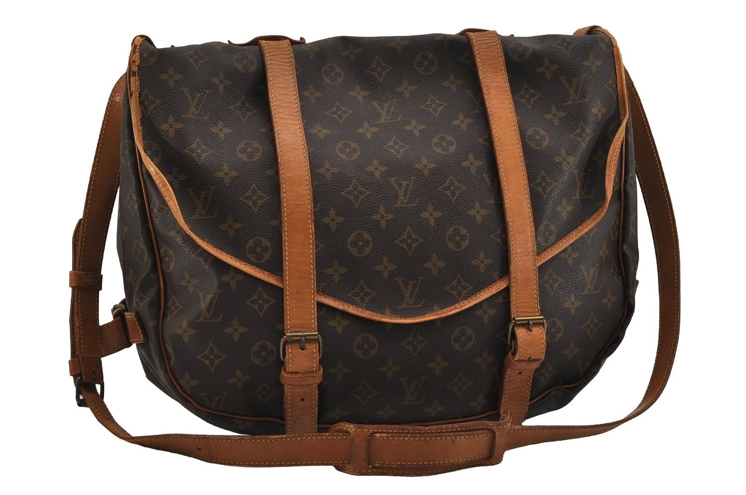Authentic Louis Vuitton Monogram Saumur 43 Shoulder Cross Bag M42252 LV 2666I