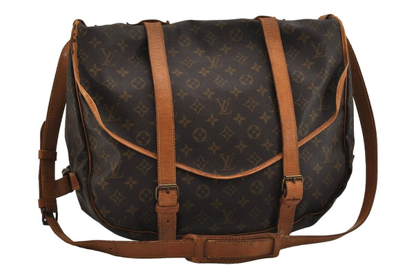 Authentic Louis Vuitton Monogram Saumur 43 Shoulder Cross Bag M42252 LV 2666I