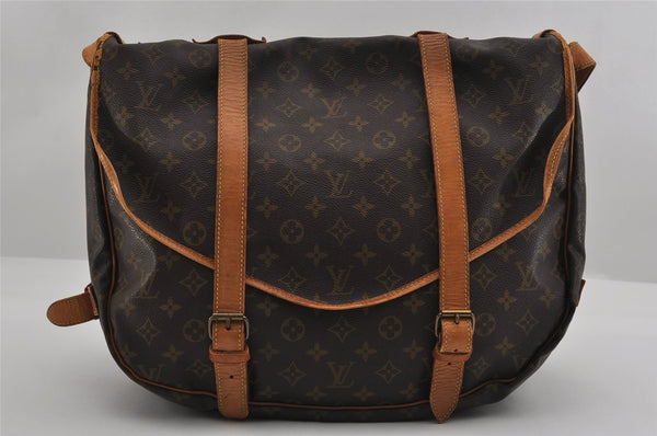 Authentic Louis Vuitton Monogram Saumur 43 Shoulder Cross Bag M42252 LV 2666I