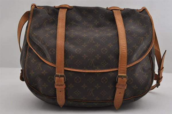 Authentic Louis Vuitton Monogram Saumur 43 Shoulder Cross Bag M42252 LV 2666I