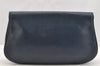 Authentic GUCCI Blondie Vintage Clutch Hand Bag Purse Leather Navy Blue 2667I