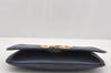 Authentic GUCCI Blondie Vintage Clutch Hand Bag Purse Leather Navy Blue 2667I