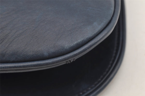 Authentic GUCCI Blondie Vintage Clutch Hand Bag Purse Leather Navy Blue 2667I