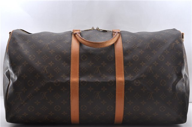 Auth Louis Vuitton Monogram Keepall Bandouliere 55 Boston Bag M41414 LV 2668D