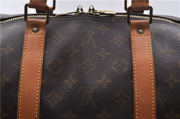 Auth Louis Vuitton Monogram Keepall Bandouliere 55 Boston Bag M41414 LV 2668D