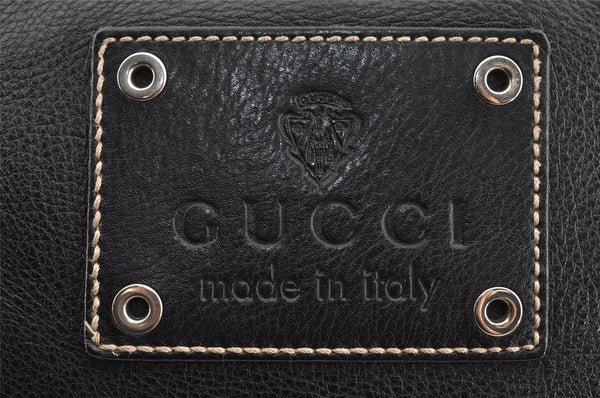 Authentic GUCCI Hysteria Vintage Shoulder Cross Body Bag Leather Black 2668I