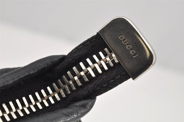 Authentic GUCCI Hysteria Vintage Shoulder Cross Body Bag Leather Black 2668I