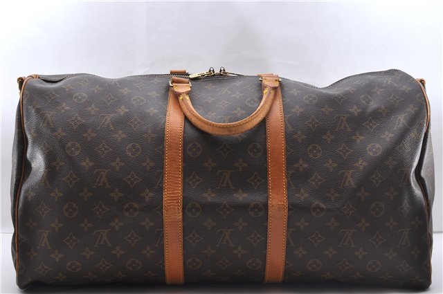 Auth Louis Vuitton Monogram Keepall Bandouliere 55 Boston Bag M41414 LV 2669D