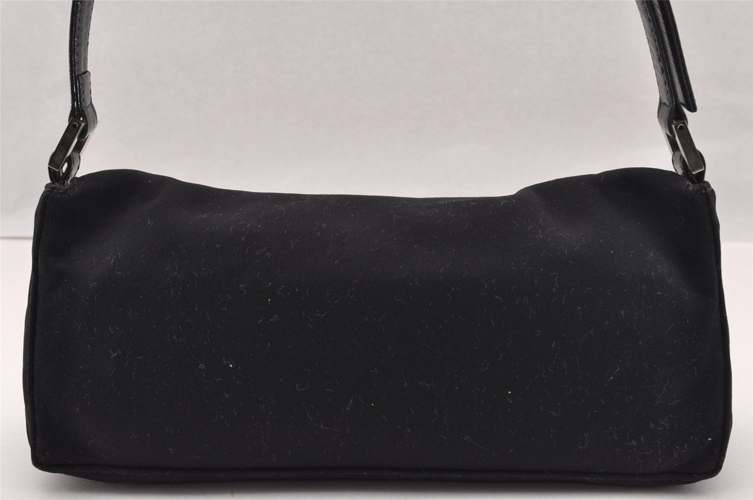 Authentic FENDI Vintage Shoulder Bag Purse Jersey Leather Black 2669I