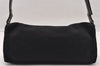 Authentic FENDI Vintage Shoulder Bag Purse Jersey Leather Black 2669I