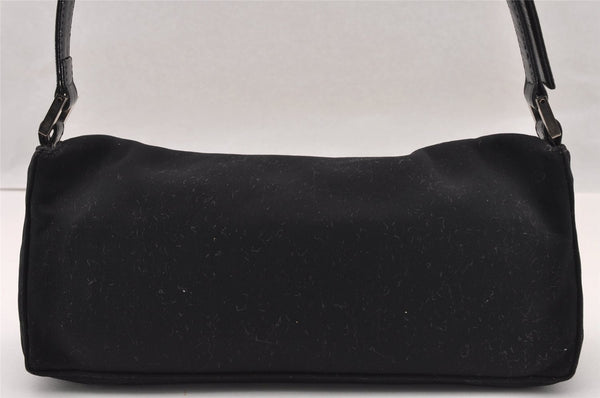 Authentic FENDI Vintage Shoulder Bag Purse Jersey Leather Black 2669I