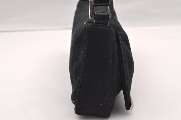 Authentic FENDI Vintage Shoulder Bag Purse Jersey Leather Black 2669I