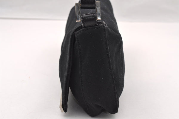 Authentic FENDI Vintage Shoulder Bag Purse Jersey Leather Black 2669I