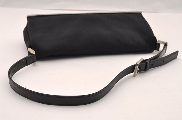 Authentic FENDI Vintage Shoulder Bag Purse Jersey Leather Black 2669I