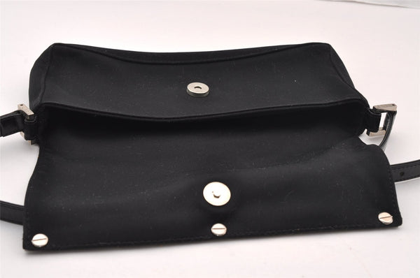 Authentic FENDI Vintage Shoulder Bag Purse Jersey Leather Black 2669I