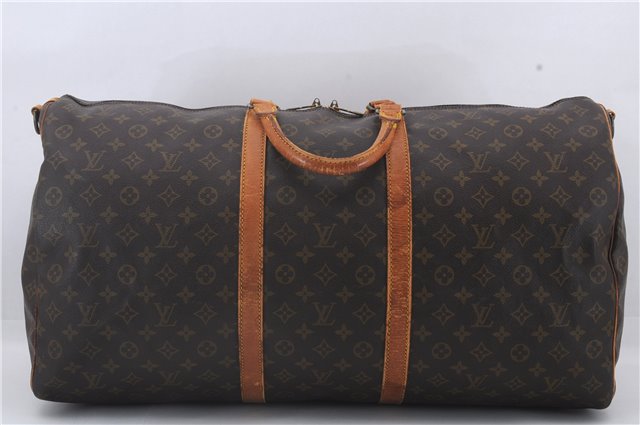 Auth Louis Vuitton Monogram Keepall Bandouliere 60 Boston Bag M41412 LV 2670D