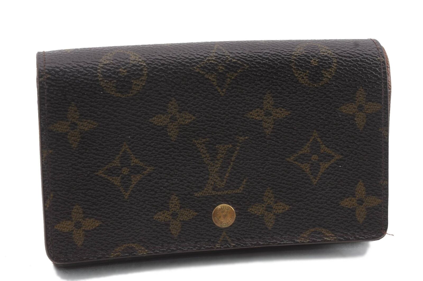 Auth Louis Vuitton Monogram Porte Monnaie Billets Tresor Wallet M61730 LV 2672C