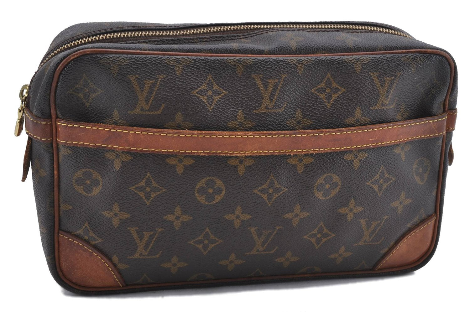 Authentic Louis Vuitton Monogram Compiegne 28 Clutch Hand Bag M51845 LV 2672D