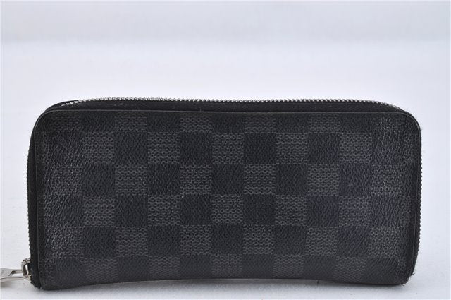 Authentic Louis Vuitton Damier Graphite Zippy Wallet Vertical N63095 LV 2672F