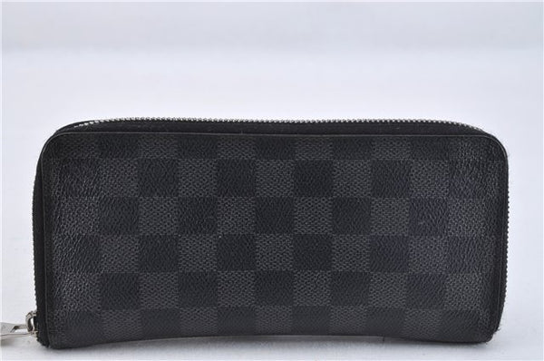 Authentic Louis Vuitton Damier Graphite Zippy Wallet Vertical N63095 LV 2672F