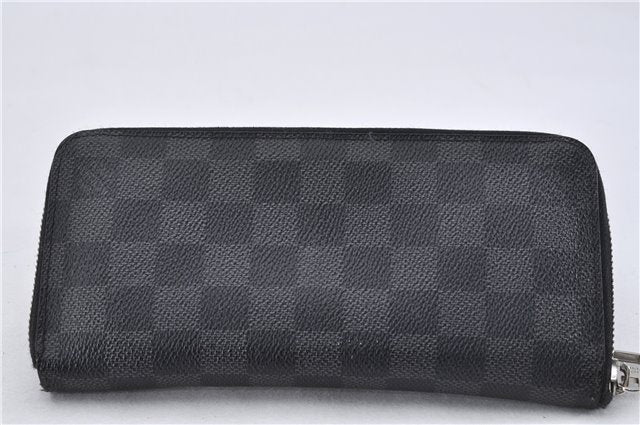 Authentic Louis Vuitton Damier Graphite Zippy Wallet Vertical N63095 LV 2672F