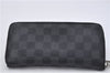 Authentic Louis Vuitton Damier Graphite Zippy Wallet Vertical N63095 LV 2672F