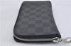 Authentic Louis Vuitton Damier Graphite Zippy Wallet Vertical N63095 LV 2672F