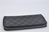 Authentic Louis Vuitton Damier Graphite Zippy Wallet Vertical N63095 LV 2672F