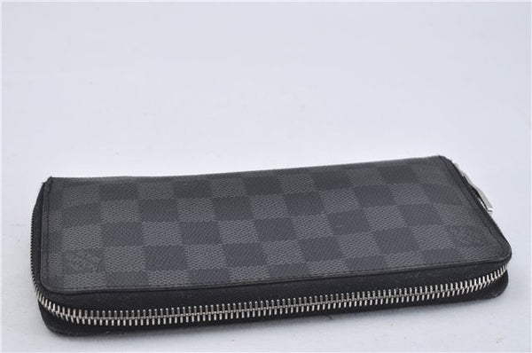 Authentic Louis Vuitton Damier Graphite Zippy Wallet Vertical N63095 LV 2672F