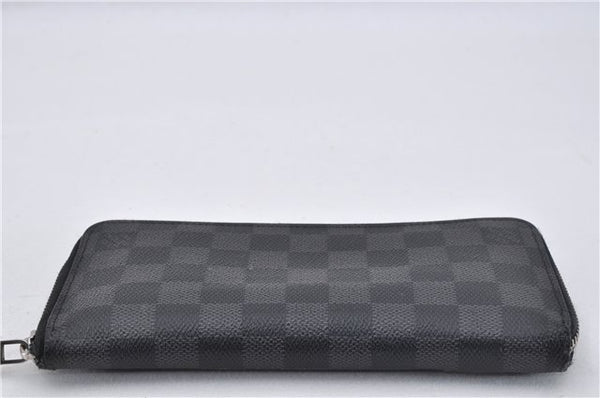 Authentic Louis Vuitton Damier Graphite Zippy Wallet Vertical N63095 LV 2672F