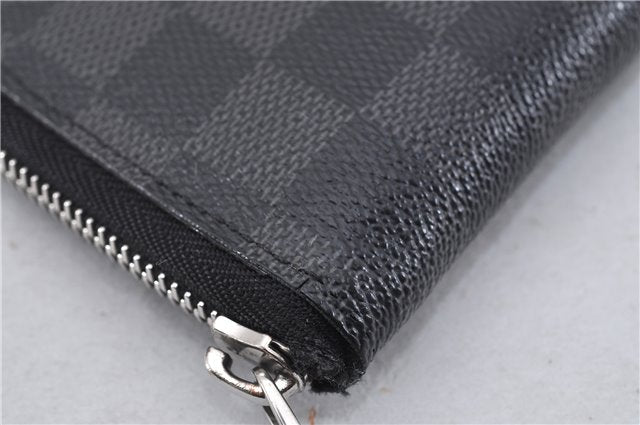 Authentic Louis Vuitton Damier Graphite Zippy Wallet Vertical N63095 LV 2672F