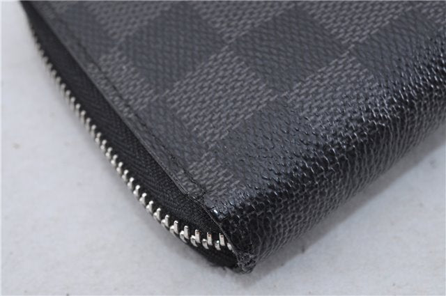 Authentic Louis Vuitton Damier Graphite Zippy Wallet Vertical N63095 LV 2672F