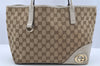 Authentic GUCCI New Britt Shoulder Tote Bag GG Canvas Leather 169946 Brown 2672I