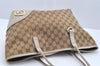 Authentic GUCCI New Britt Shoulder Tote Bag GG Canvas Leather 169946 Brown 2672I