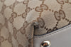 Authentic GUCCI New Britt Shoulder Tote Bag GG Canvas Leather 169946 Brown 2672I