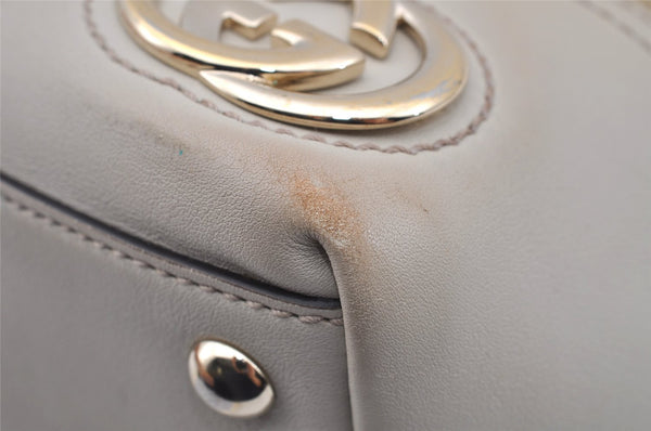 Authentic GUCCI New Britt Shoulder Tote Bag GG Canvas Leather 169946 Brown 2672I