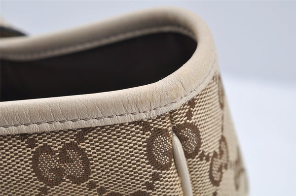 Authentic GUCCI New Britt Shoulder Tote Bag GG Canvas Leather 169946 Brown 2672I