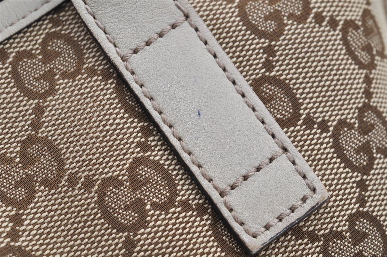 Authentic GUCCI New Britt Shoulder Tote Bag GG Canvas Leather 169946 Brown 2672I