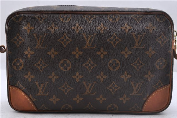 Authentic Louis Vuitton Monogram Compiegne 28 Clutch Hand Bag M51845 LV 2673D