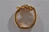 Authentic HERMES Scarf Ring Atame Circle Knot Design Gold Tone Box 2674F