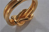 Authentic HERMES Scarf Ring Atame Circle Knot Design Gold Tone Box 2674F