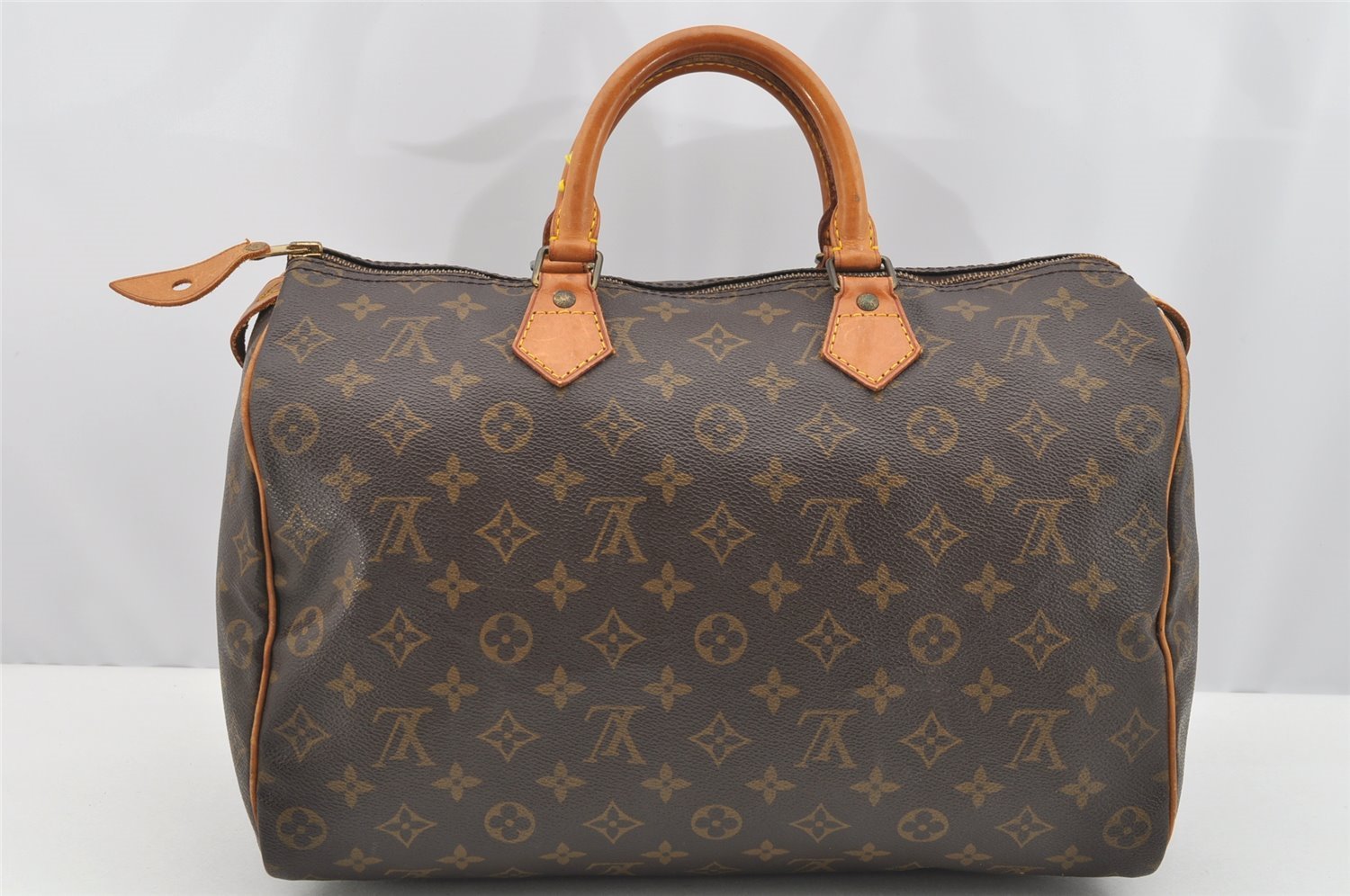 Authentic Louis Vuitton Monogram Speedy 35 Hand Boston Bag M41524 LV 2675I