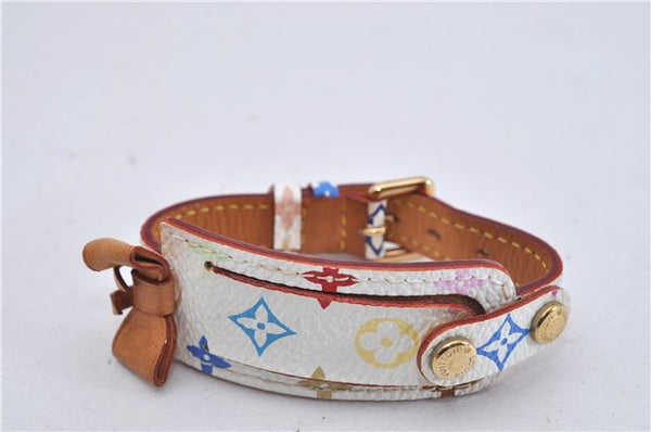 Auth Louis Vuitton Monogram Multicolor Bracelet Porto Address M92594 White 2676F