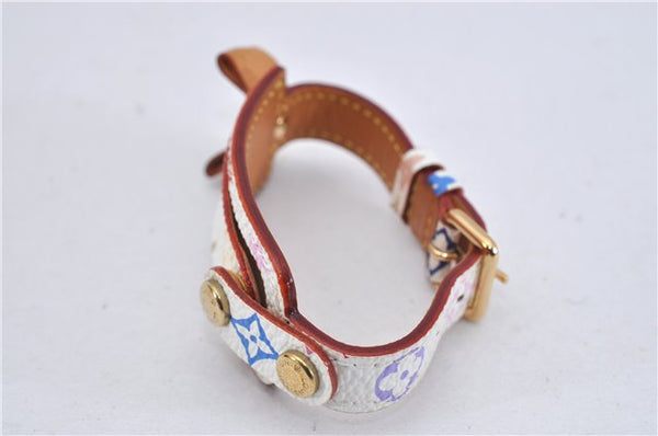 Auth Louis Vuitton Monogram Multicolor Bracelet Porto Address M92594 White 2676F